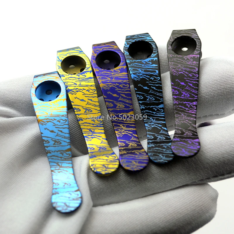 4 цвета титановый карманный зажим для ножа с рисунком пламени клипса поясницы Kydex