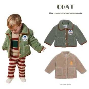 

Minichose 2020 AW Fleece Coats New Ins Children's Wear Boys And Girls Children's Lapel Lamb Fleece Corduroy Zipper Coat