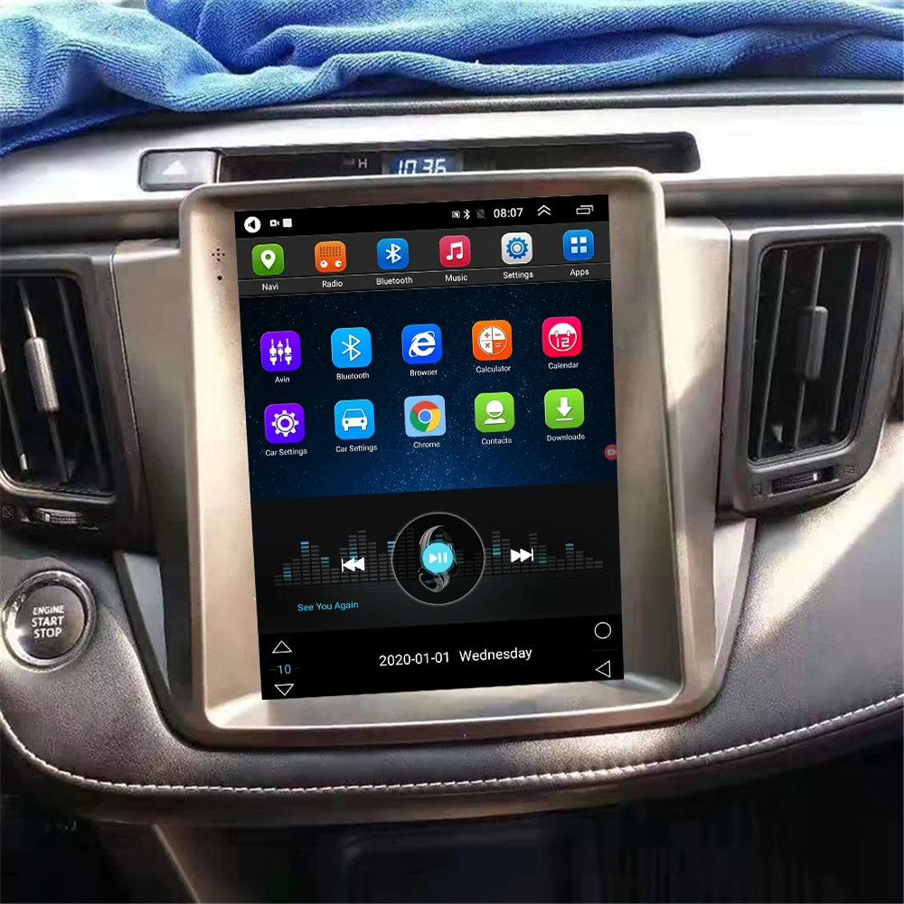 Автомагнитола 2 din на платформе Android автомагнитола в стиле Tesla для Toyota Rav4 2014-2018