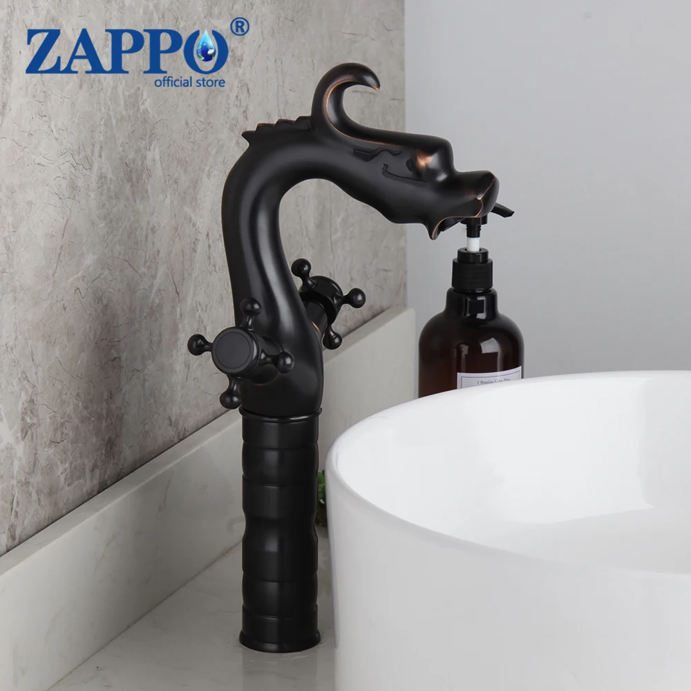 Новый черный Бронзовый Смеситель для раковины ZAPPO смеситель холодной и горячей