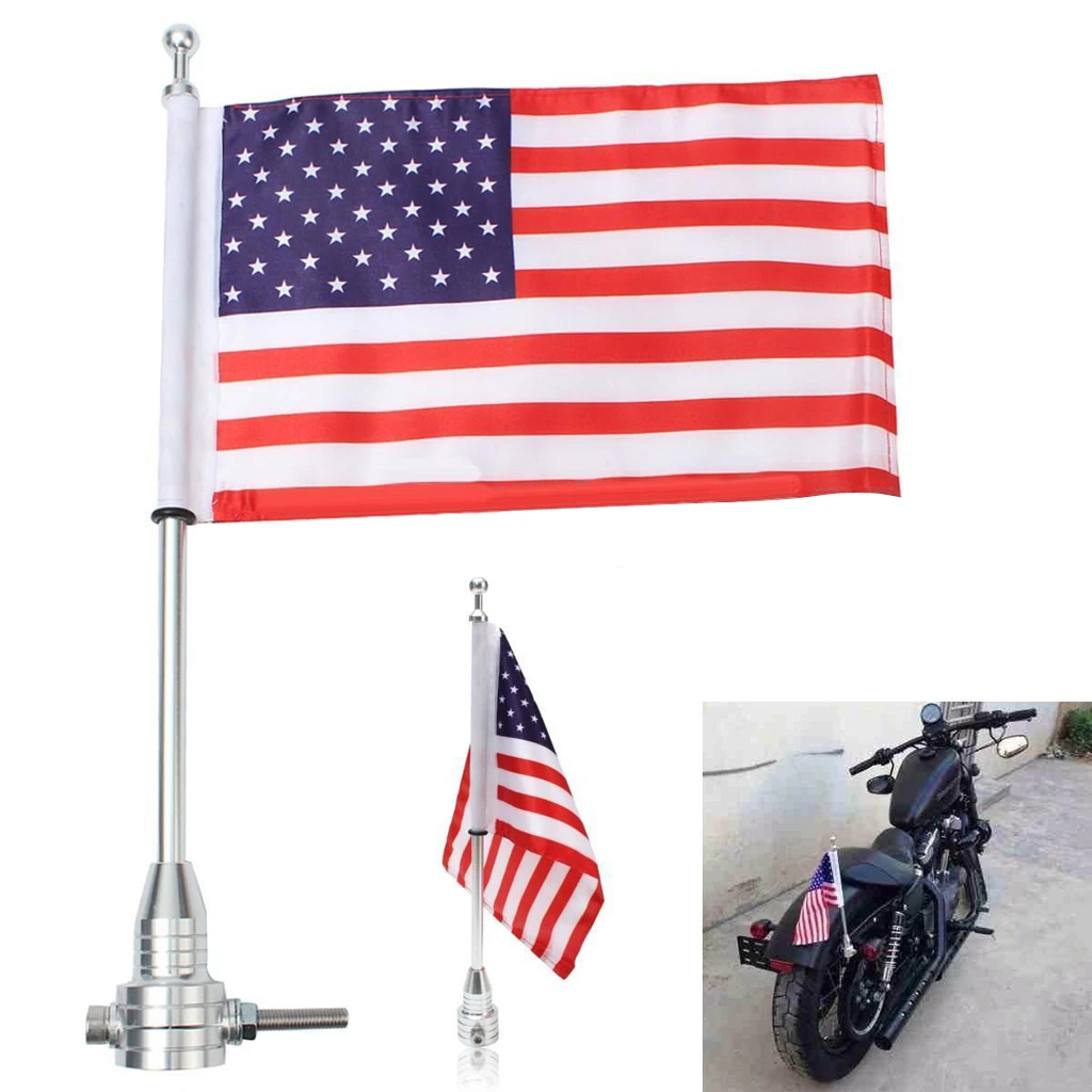 Motorcycle Antenna Flag Mount Bolts Kit United States of America for Harley