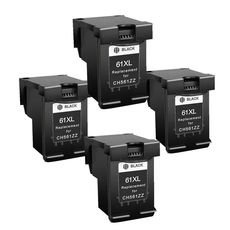 Чернильные картриджи для HP61 HP61XL 61 XL 61XL CH563WN CH564W с чернилами hp Deskjet 1056 1000 J110a 1010 1510 2050 J510a струйный принтер - Цвет: 4 BLACK