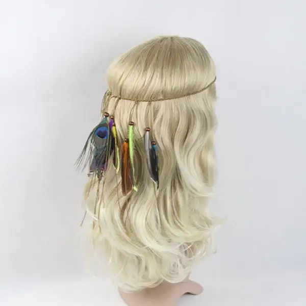 Boho Indian Feather Tassels Hippie Headband Fancy Dress Weave Headpieces