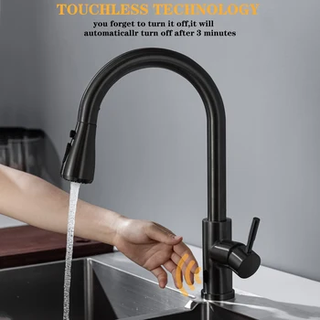 Rubinetti da cucina Smart Touchless Gru per sensore Rubinetto da cucina Miscelatore lavello Ruota Miscelatore acqua sensore rubinetto Touchless 1