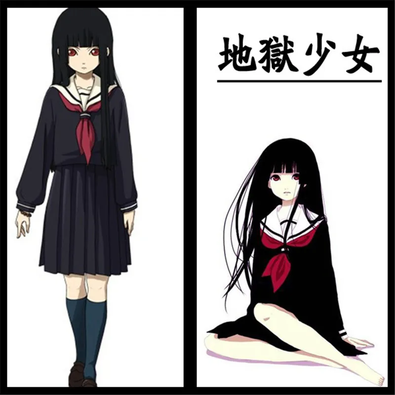 Hell girl cos одежда Yan Moai юбка для школьной формы костюм моряка Аниме Косплей S-XXL |