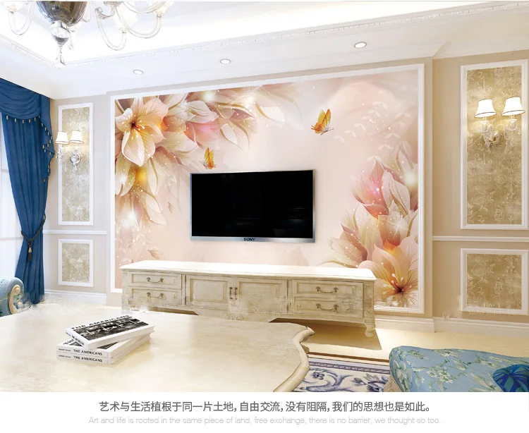 

5D Stereo Bump Simple European Style Living Room 8D TV Backdrop Wallpaper 3D Film And Television Wallpaper Mural Flower Wall