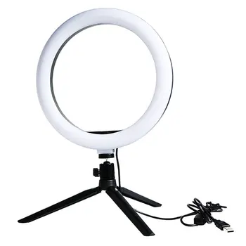 

Desktop Live Fill Light 10 Inch Led Ring Light Photo Selfie Tripod 26Cm Lighting 360 Degree Adjustable Pan Tilt