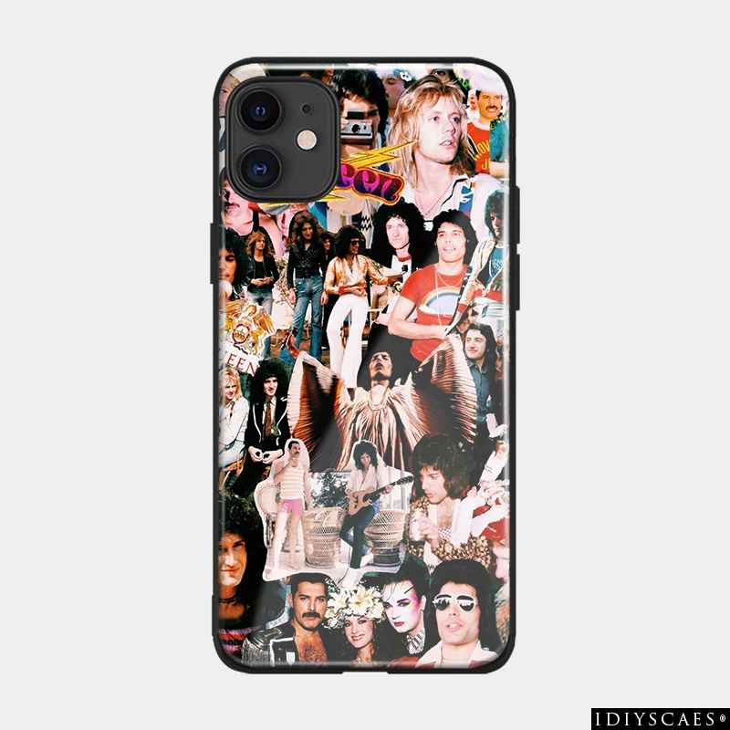 Queen Band Collage Freddie Glass Soft Silicone Phone Case Shell Cover For Apple Iphone 6 6s 7 8 Plus X Xr Xs 11 Pro Max Phone Case Covers Aliexpress
