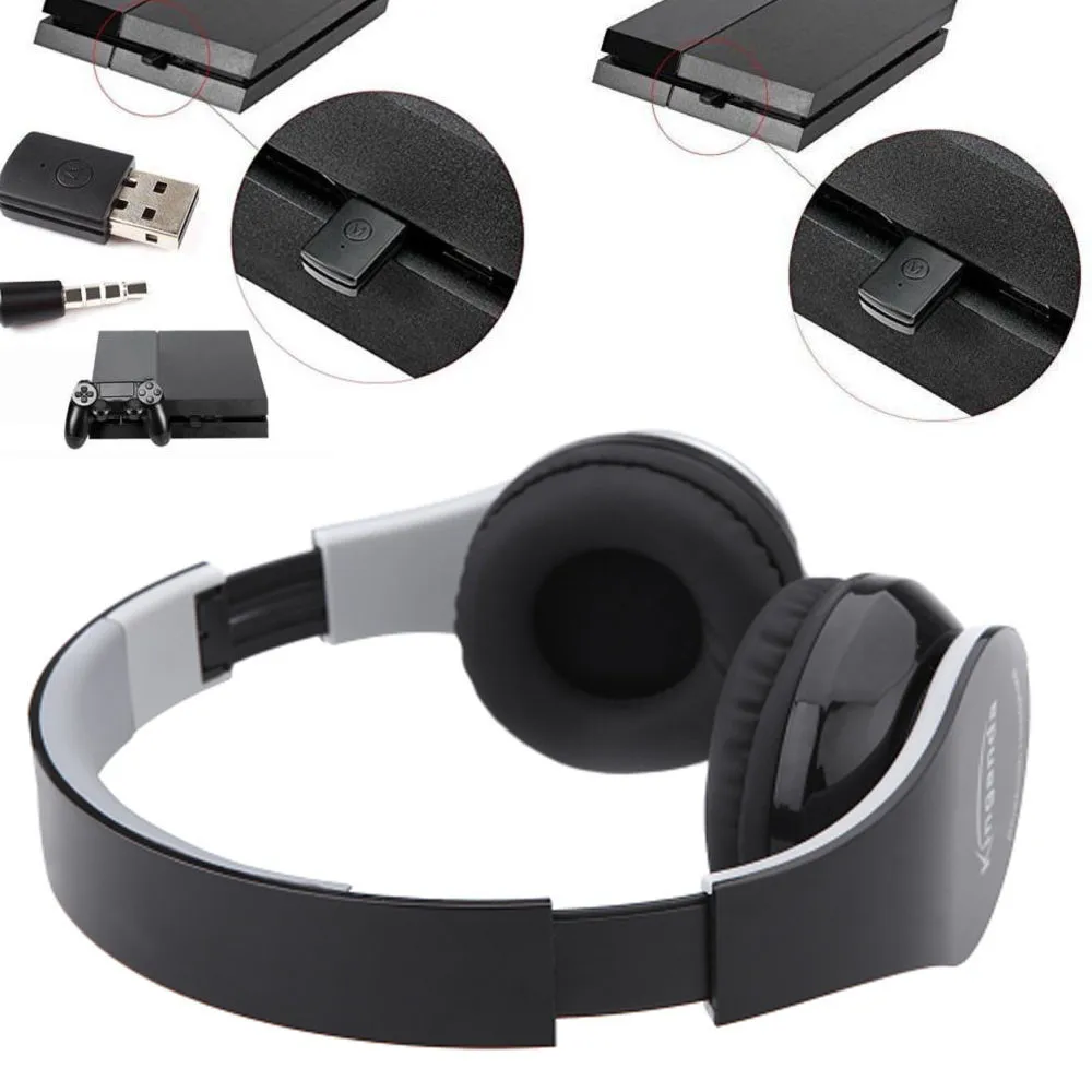 Новые Kinganda беспроводные Bluetooth гарнитуры с приемником USB для PS4 игры PC PRO Игровые наушники для бега с микрофоном