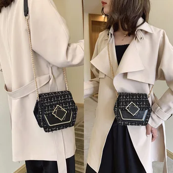 

2019 Winter Women Woolen Shoulder Bags Fashion Handbag Shoulder Bags For Ladies Shopping Casual Totes high quality Female Totes