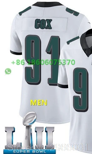 For men Супер патч A+++ Качественная мужская футболка для взрослых 86 Zach Ertz 91 fletcher cox 11 carson wentz 9 Nick Foles bowl Philadelphia - Цвет: For men
