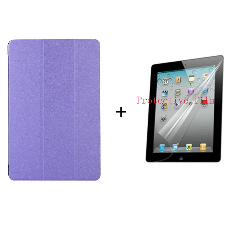 purple and film Transparent+ pu case Stand PU Leather Case for Huawei MediaPad T3 8.0 KOB-L09/KOB-W09 Honor Play Pad 2 8.0 inch Tablet Cover - Цвет: purple and film