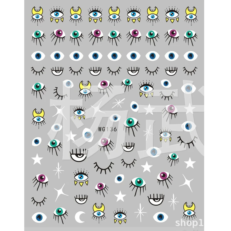 10PCS Brand Snake Sun Eagle Nail Art Sticker Color Eye of the World Nail Art Decoration Repair Decal Slider 10PCS Brand Snake Sun Eagle Nail Art Sticker Color Eye of the World Nail Art Decoration Repair Decal Slider