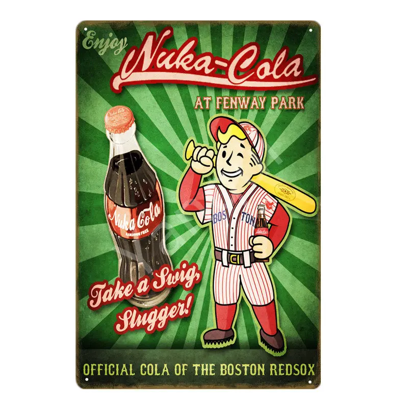 Напиток Nuka Cola квантовый плакат Fallout 3 4 игры металлические знаки настенный Декор для дома номер магазин отель железная живопись YI-111 - Цвет: YB0010AI