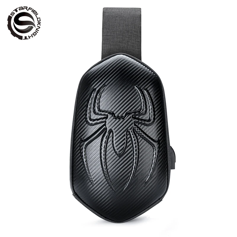 Функциональная 3D сумка через плечо из углеродного волокна для мотоцикла с usb