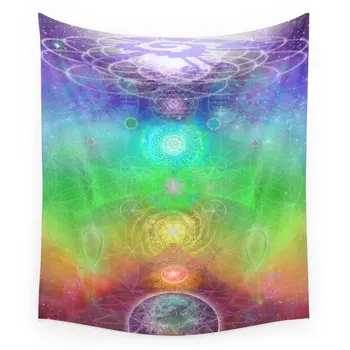 

Chakra Activation Geometry Template Tapestry Wall Hanging Tapestries Art Throw Towel Sheet Personalized Table Cloth Home Decor