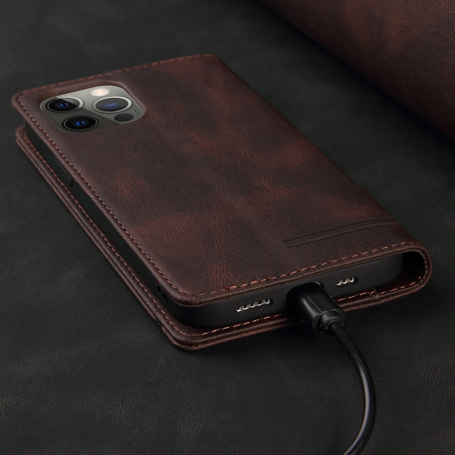 Anti-theft Leather Case For Redmi Note 11 Pro 10 9 8 7 Redmi 10 9 9A 9C 9T 8 8A 7A Mi POCO F3 X3 NFC X3 M3 Pro Phone Cover Case