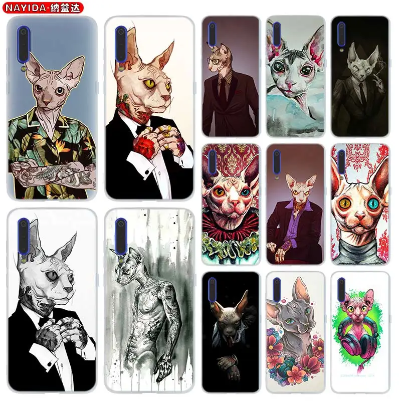 Чехол для телефона Xiaomi 9 8 Mi A1 A2 A3 lite F1 6 5X se Redmi Note 7 Pro Cover Star Tattoo Sphinx Cat|Бамперы| |