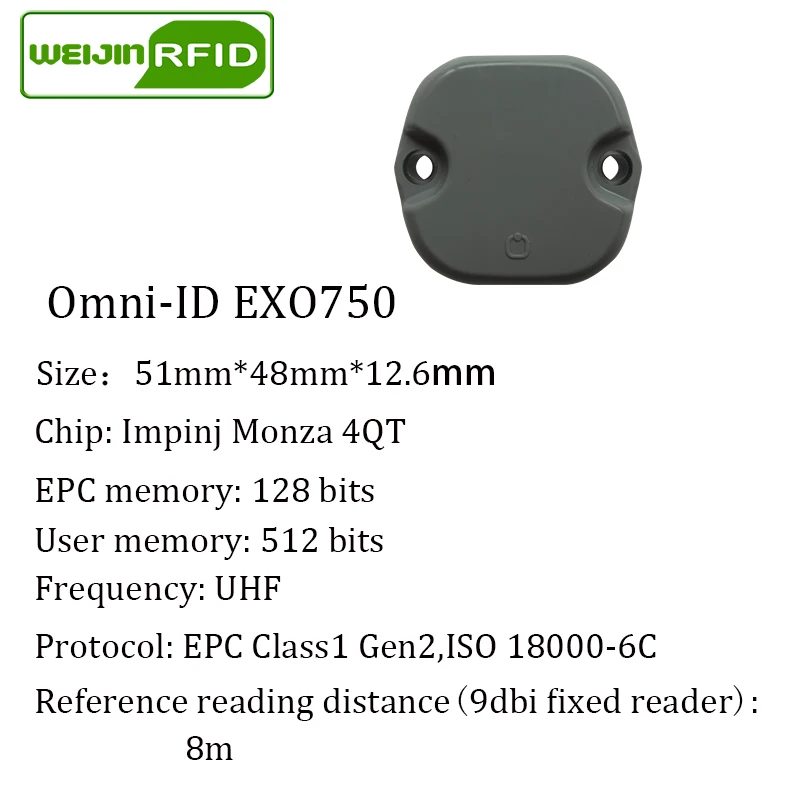 UHF RFID металлическая бирка omni-ID EXO750 915m 868mhz Impinj Monza4QT 10 шт. прочные ABS смарт-карты пассивные RFID метки