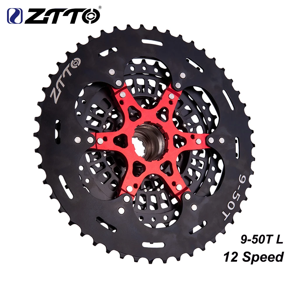 

ZTTO New MTB 12S 9-50T Cassette 12 Speed XD Cassette Black 532g 556% RANGE 9-50t L Cassette 12s Cassette k7 Freewheel Sprocket