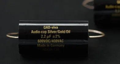 1pcs German GAD Silver/Gold/Oil frequency division coupling gold and silver foil oil-immersed audio capacitor Free shipping 1pcs danish original jensen ares 0 01 2 2uf 630v oil immersed copper foil silver lead out aluminium tube capacitor free shipping