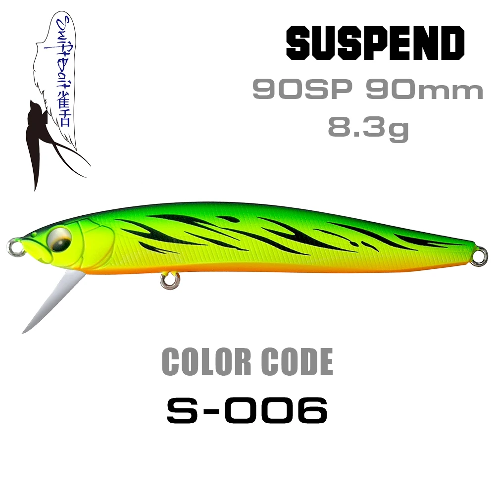 sp006 SFT, новинка, поворотная система для губ, подвесная приманка-гольян, 90SP, Jerkbait, рыболовные приманки, наживки для окуня, форели, морских птиц, Zander fish - Цвет: sp006