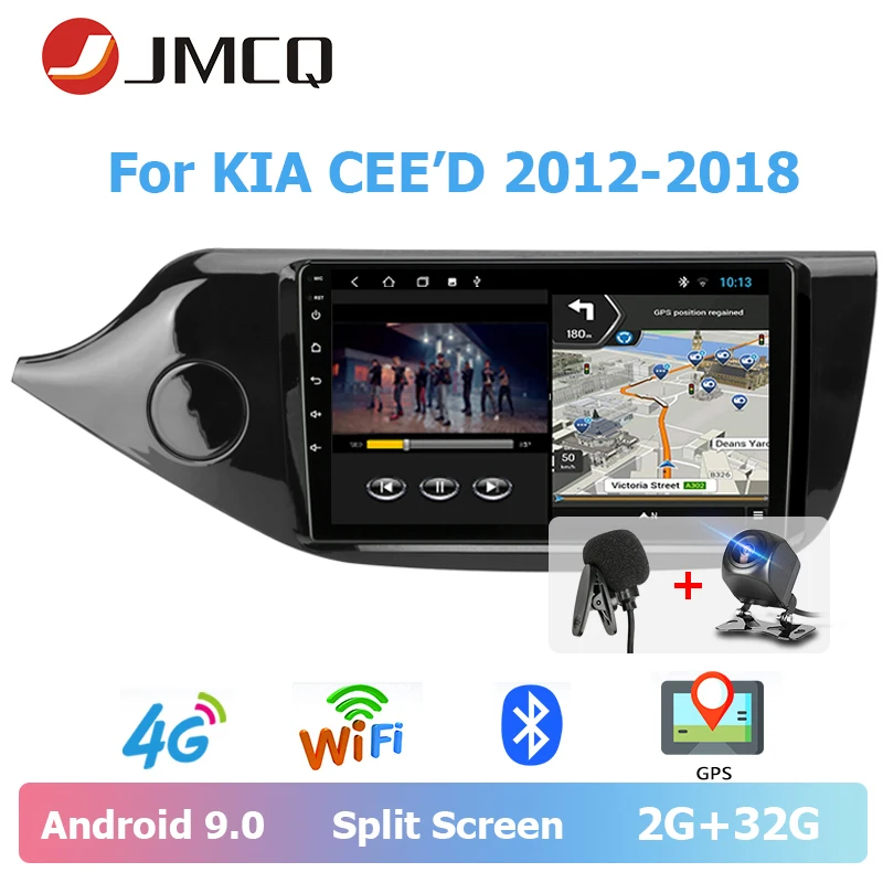 

JMCQ 9" Car Radio 2din Android 9.0 For KIA Cee'd CEED JD 2012-2018 player Bluetooth Multimedia Video Players Stereo Split Screen