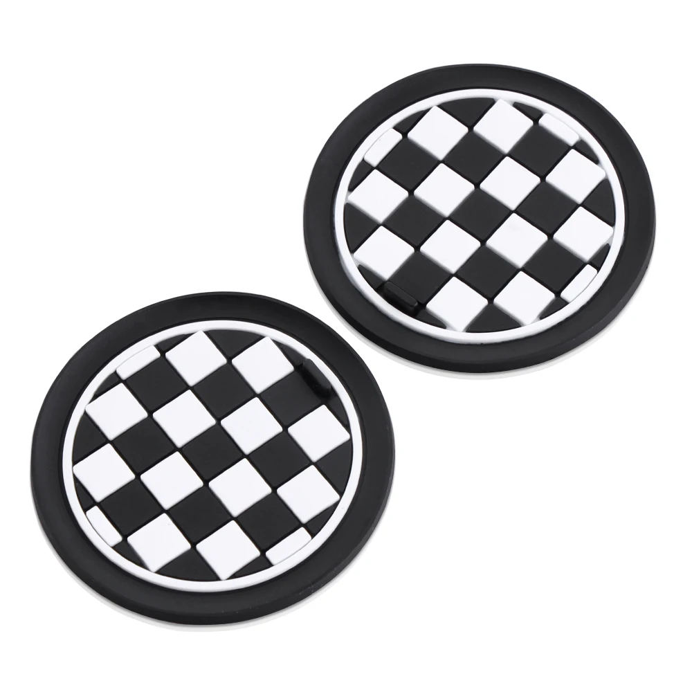 2PC Silicone Black Car Auto Water Cup Slot Non-Slip Rubber Mat Accessories car protective pad car interior accessories