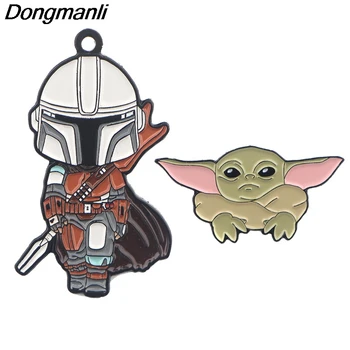 

P4418 Wholesale 20pcs/lot The Mandalorian and Baby Yoda Hard Enamel Pin Figure Brooch Pins Badge Backpack Bag Collar Jewelry