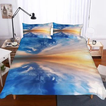 

Yi chu xin 3d bedding set Blue sky tree beach pattern 3pcs AU EU US size duvet cover set luxury queen size comforter sets