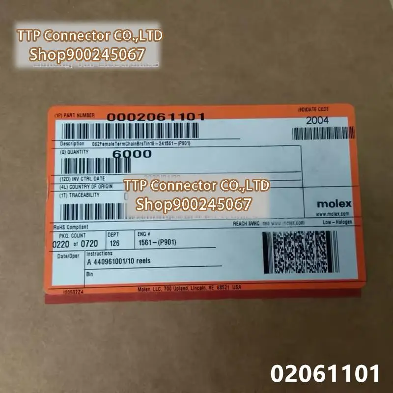 

6000pcs/lot Connector 02061101 0206-1101 02-06-1101 100% New and Origianl