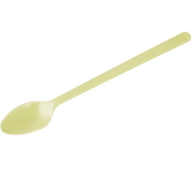 100pcs Thick Disposable Plastic Spoon Long Handle Dessert Spoon Milk Tea Smoothie Spoon Long Ice Spoon