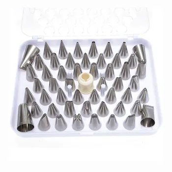

52 Socket Cap Gateau +100 disposable pastry bag cake Nozzles pocket Silver