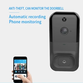 

ABSF X5 Wireless WiFi DoorBell Smart Video Phone Visual Intercom 2 Way Talk Door Bell Black