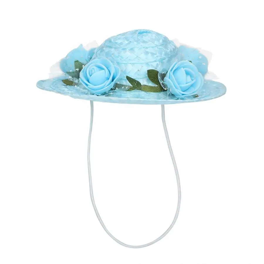 Pet Sunhat тканевая, соломенная шляпа с цветами Собака Лето милый цветок шляпа декоративная шляпа