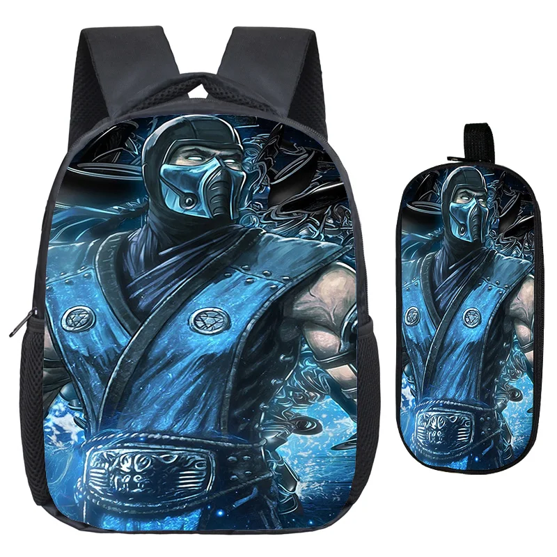 Милый Скорпион в mmoral Kombat X Mask 2 шт./компл. Рюкзак Школьные сумки отличное качество печати сумки красивый детский сад рюкзак - Цвет: 7
