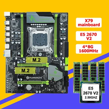 شراءHUANANZHI X79 سوبر اللوحة الأم وحدة المعالجة المركزية RAM الألعاب مجموعة مرحبا السرعة المزدوج M.2 SSD فتحة المعالج إنتل سيون E5 2670 V2 RAM 32G(4*8G) RECC