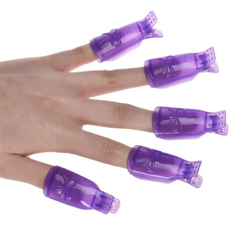 Newest Nail Polish Remover 10PCS Silicone Gel Nail Soak Off UV Gel Art Polish Remover Wrap Cap Gift