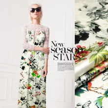 118 см широкий шелковый стрейч метр атласной ткани 19 мм цифровой струйный китайский шелк ткань спандекс натуральный шелк ткань оптом ткань