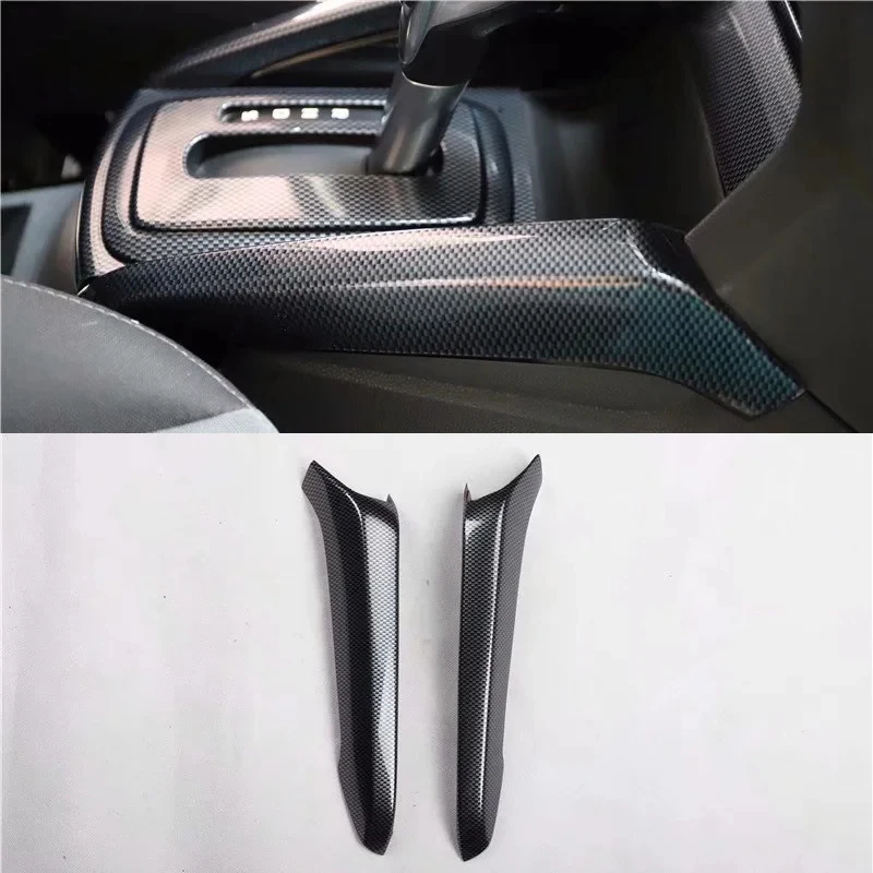 For Ford Ecosport 2013 2017 2PCS Carbon Fiber ABS Car Gear Shift Knob