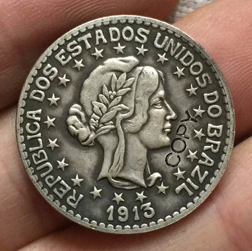 

1913 Brazil 1000 Reis coins COPY