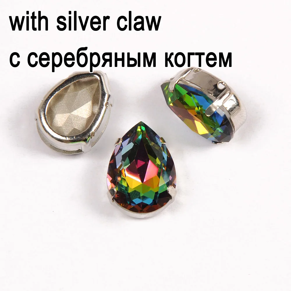 4320 001VM Dorp shape Cut K9 стекло кристалл стразы Pointback аксессуары Стразы пришивные изделия для одежды - Цвет: Stone With silver