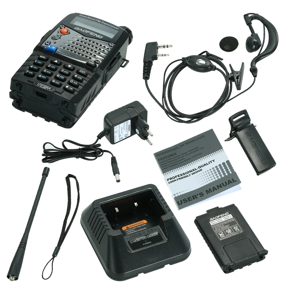 2 шт. BAOFENG UV-5RA двухстороннее радио 136-174 МГц 420-520 МГц двухдиапазонный VOX светодиодный фонарик микрофон с портативным приемопередатчиком трансивер