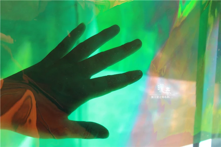 50cm*98cm green waterproof TPU Fabric designer fabric-perspectivity clothes raincoat crystal bag plastic cloth 0.4mm