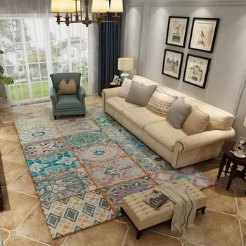 

Nordic landscape printing carpet living room rug coffee table bedroom bedside mat absorbent non-slip mat balcony square carpet