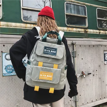 

Hong Kong Wind Retro Street Brush Cool Bag Female Leisure Soft Sister Student Backpack Female And Female Korea Backpack