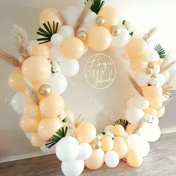 

100pcs Pastel Macaron Skin White Balloons Garland Arch Kit Metallic Gold Balloons Wedding Birthday Baby Shower Party Decoration