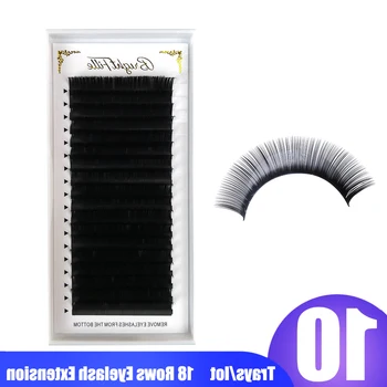 

10 Boxes Eyelash Extensions Matte Black Individual Lash Extensions Lashes Extension for Professionals 18Rows Faux Mink Eyelash