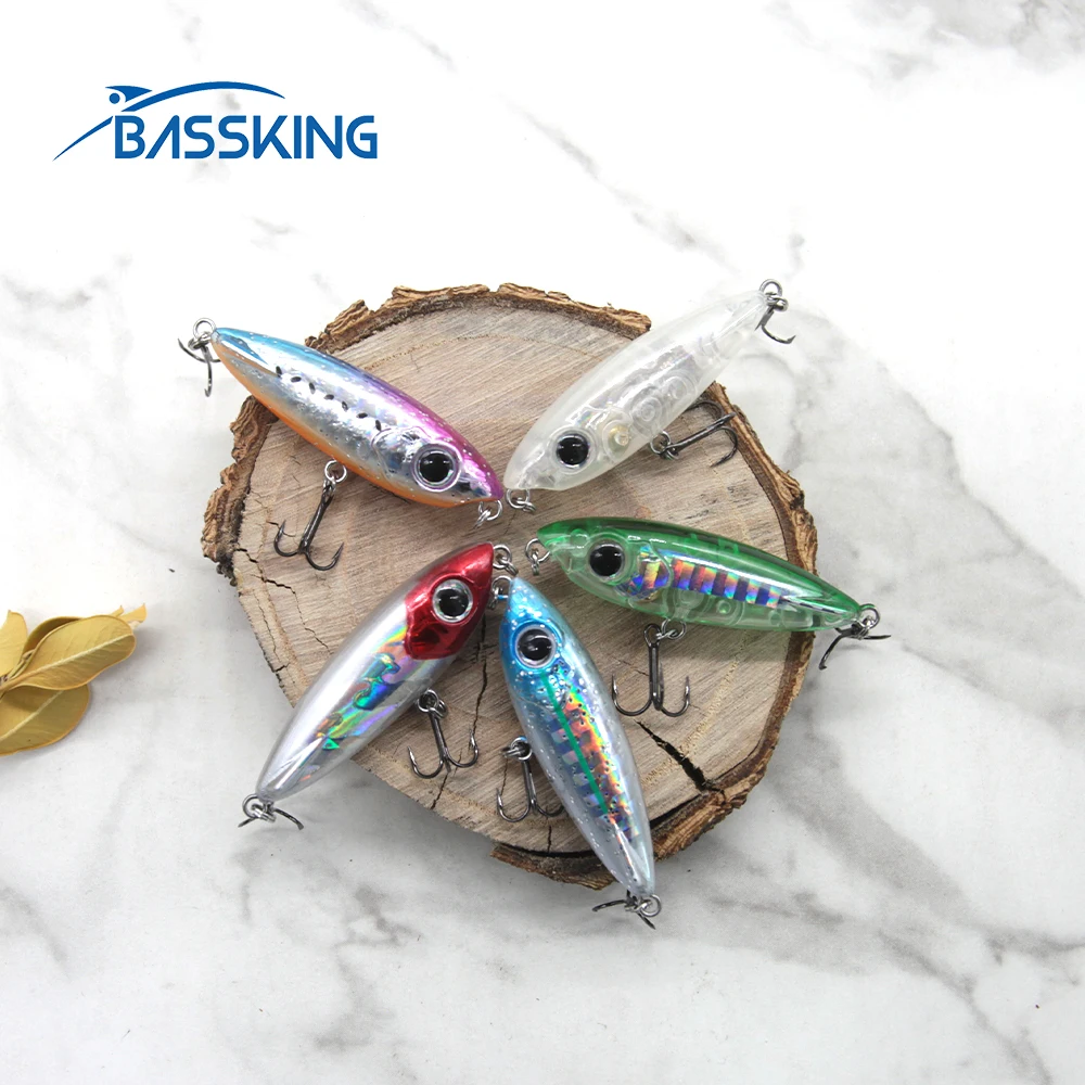 BASSKING Fishing Lure Mini Pencil 45mm 3.1g Floating Wobblers Artificial Hard Bait VMC Hooks Trout Tackle Peche Leurre | Спорт и