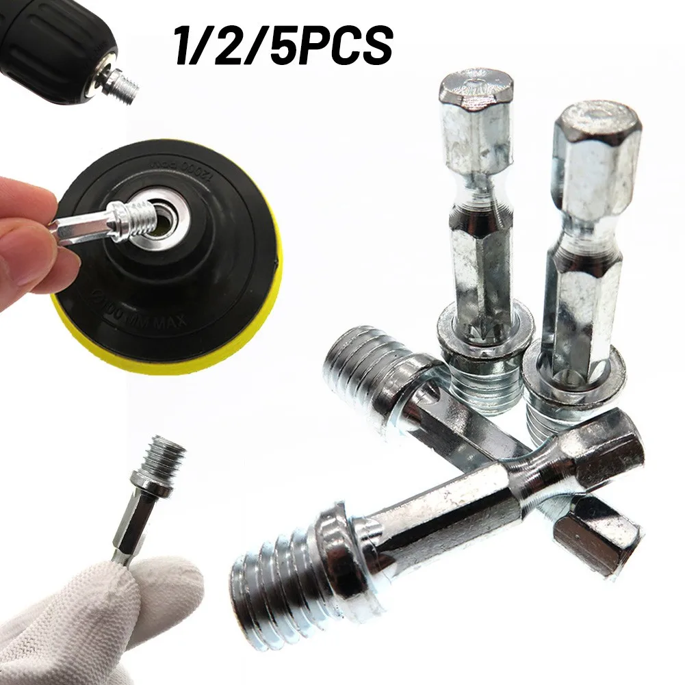 Adaptador de taladro de husillo hexagonal M10 M14, almohadilla de respaldo, cepillo de alambre, varilla de conexión para pulido de coche, esponja de espuma de cera, 10/14mm, 1/4